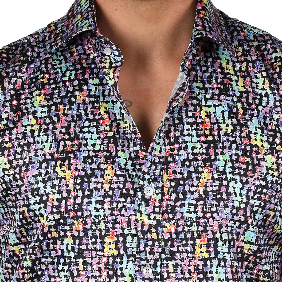 JF180 JIMMY FOX Patterned Print Slim Fit L/S Shirt