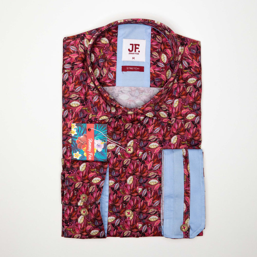 Autumn Leaves Print Tailored Fit L/S Shirt