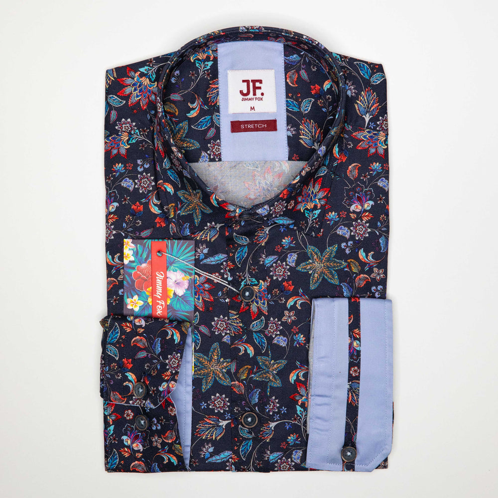 Tropical Midnight Floral Print Tailored Fit L/S Shirt