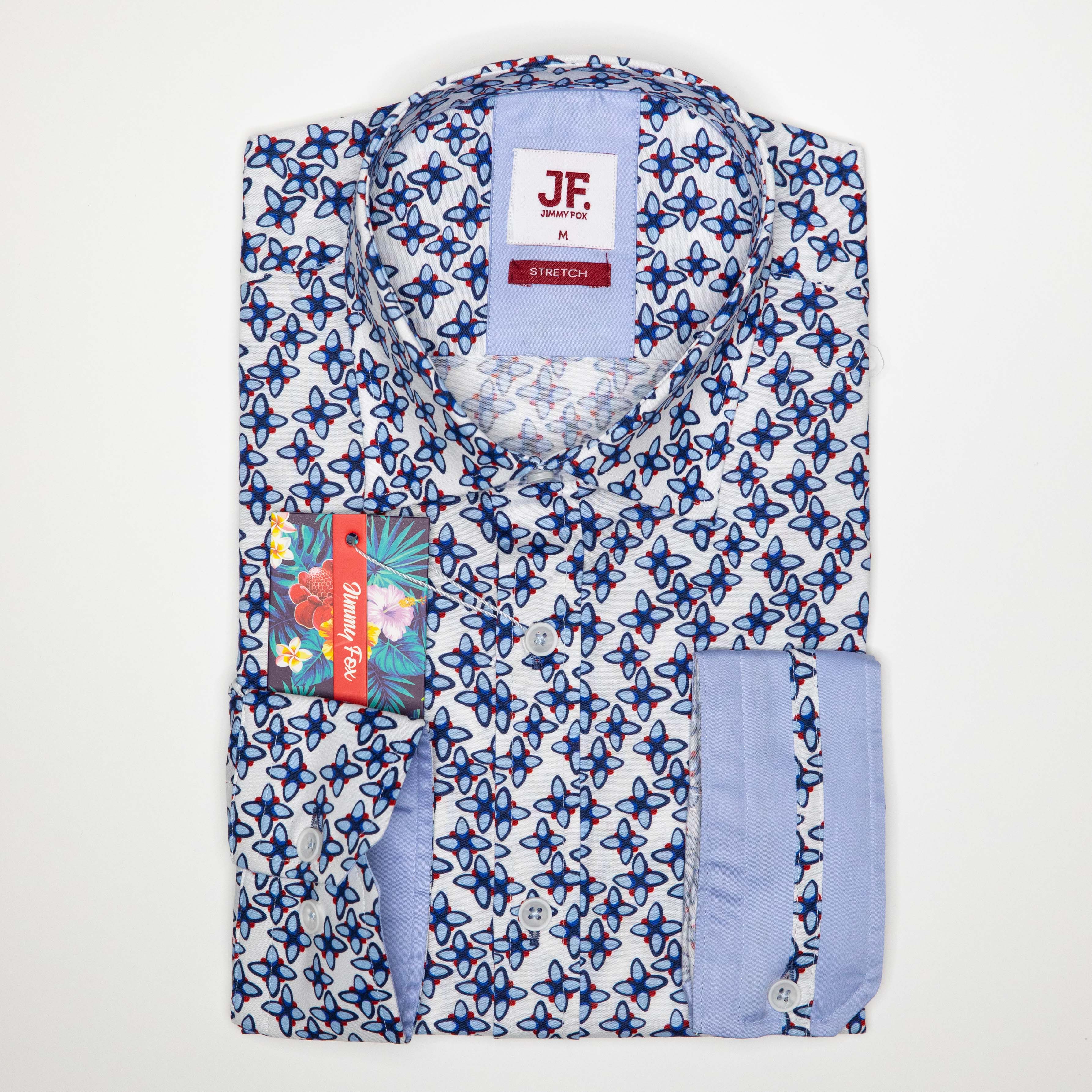 JF2223 JIMMY FOX Floral Print Tailored Fit L/S Shirt