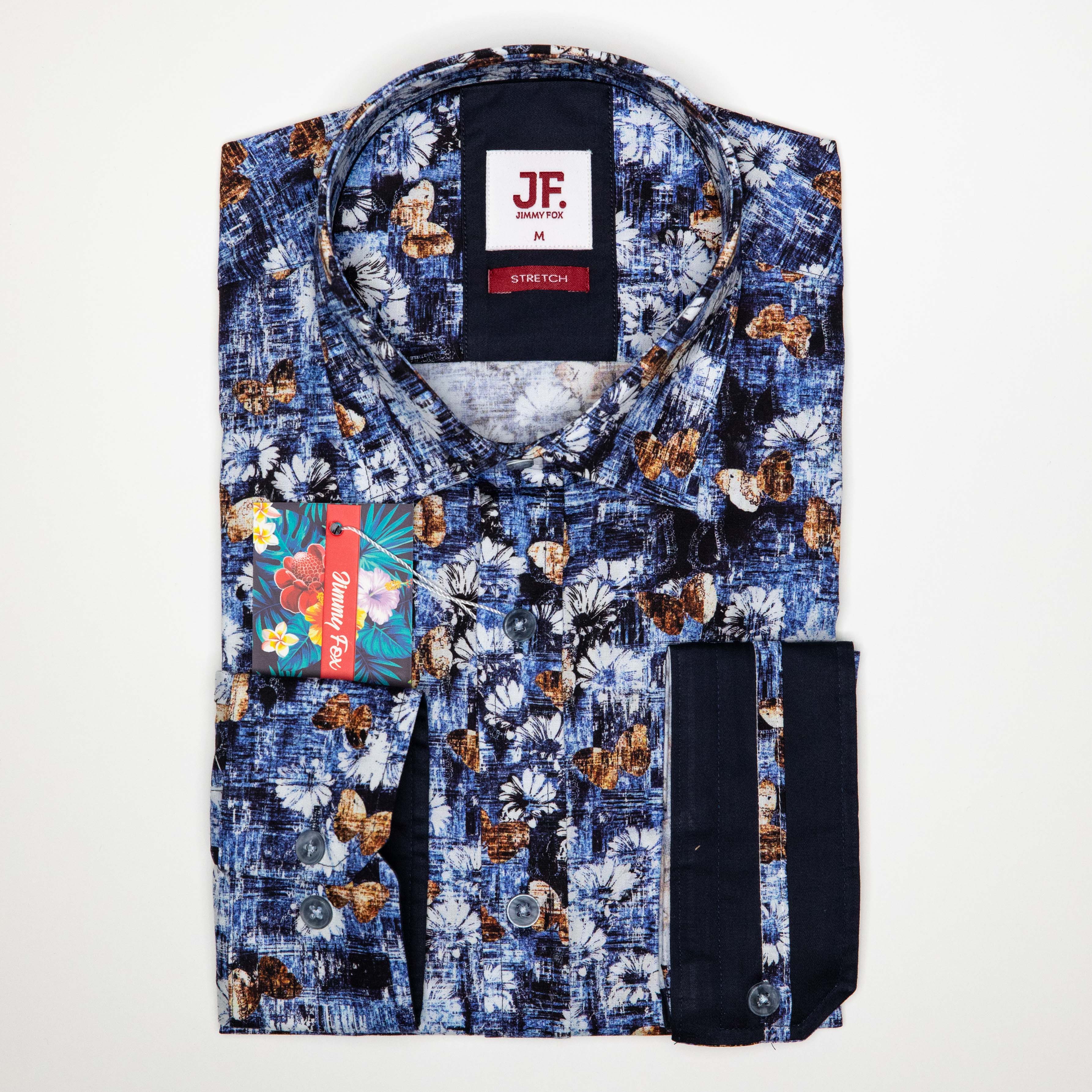 JF2231 JIMMY FOX Autumn Night Print Tailored Fit L/S Shirt