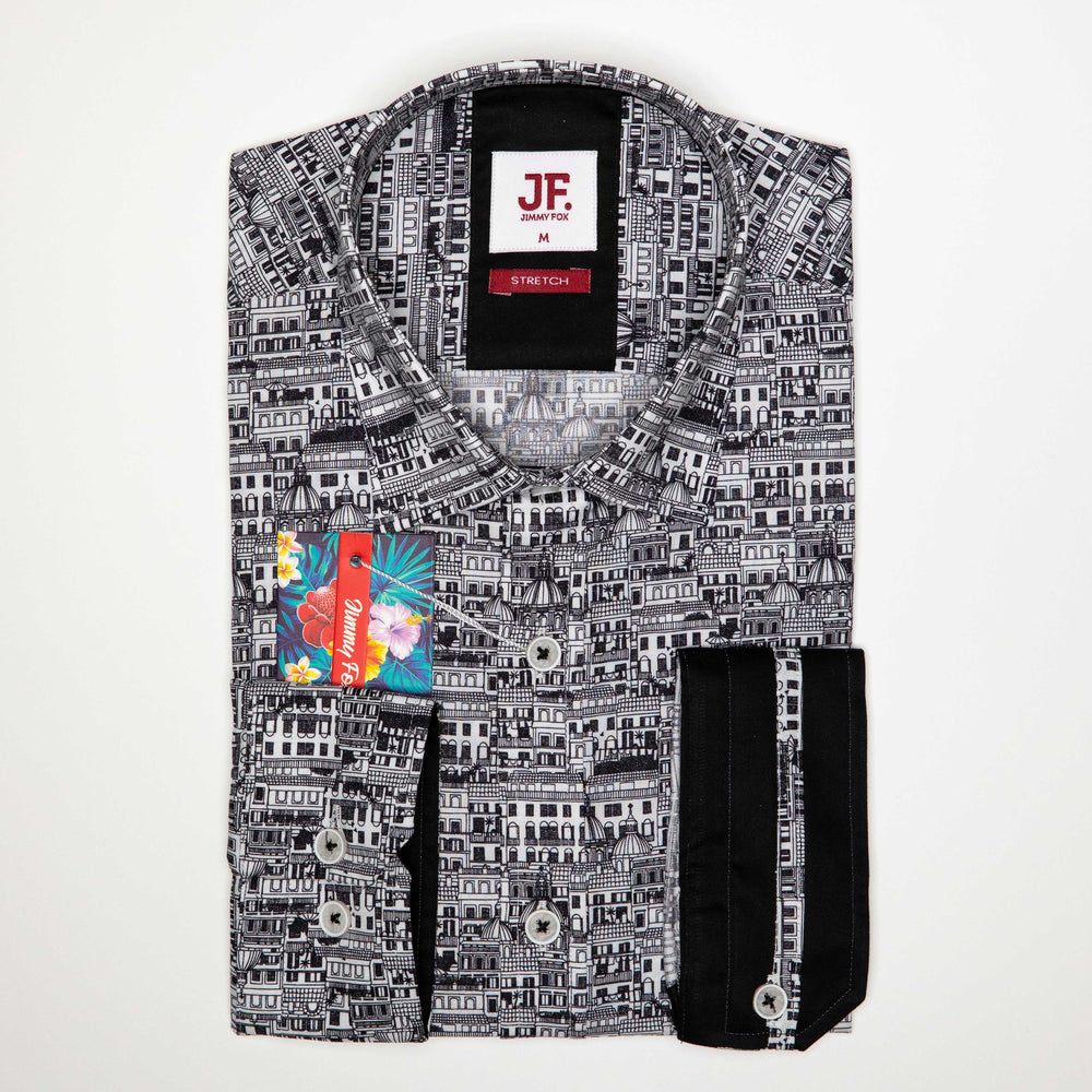 Maison Print Tailored Fit L/S Shirt