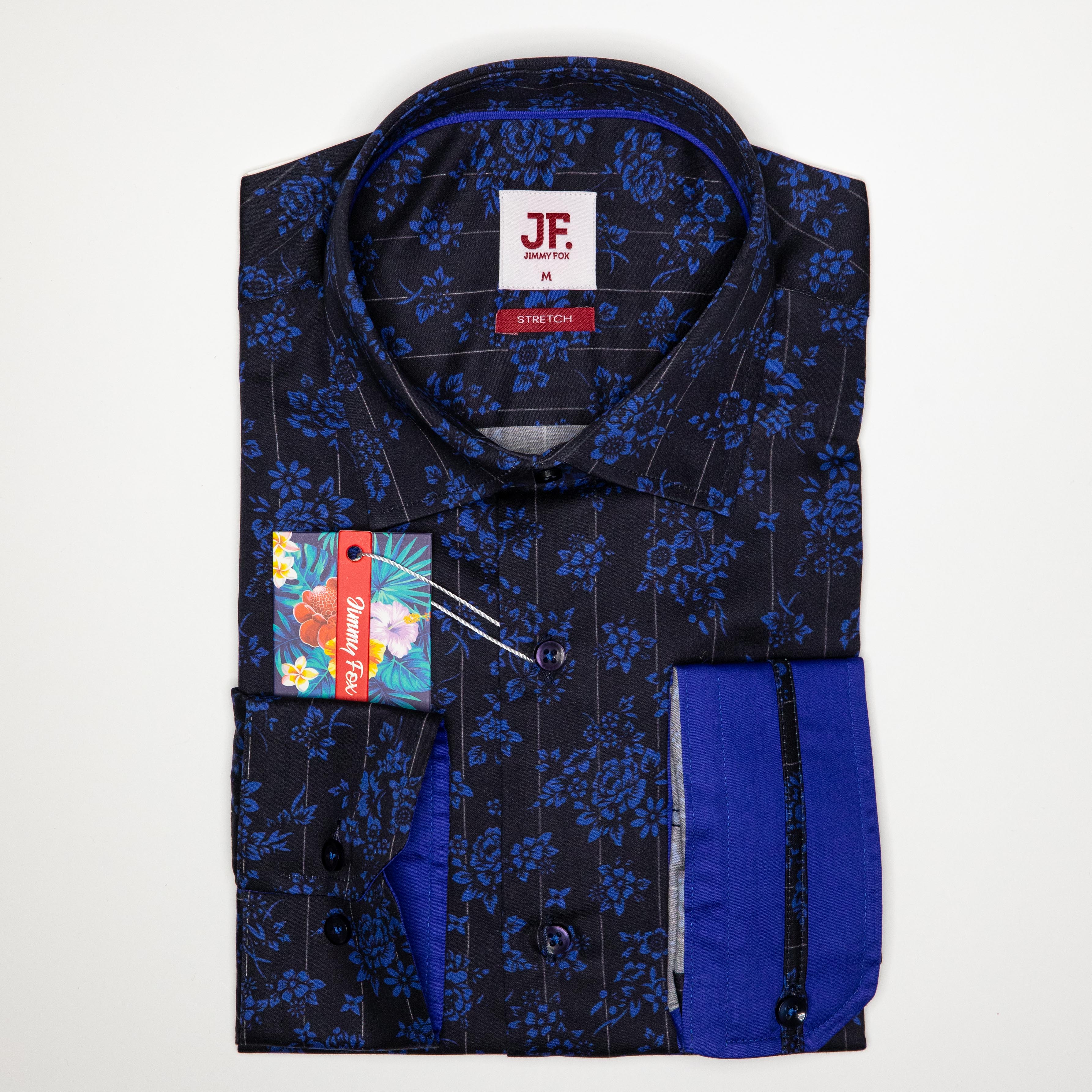 JF2252 JIMMY FOX Matrix Floral Print Tailored Fit L/S Shirt