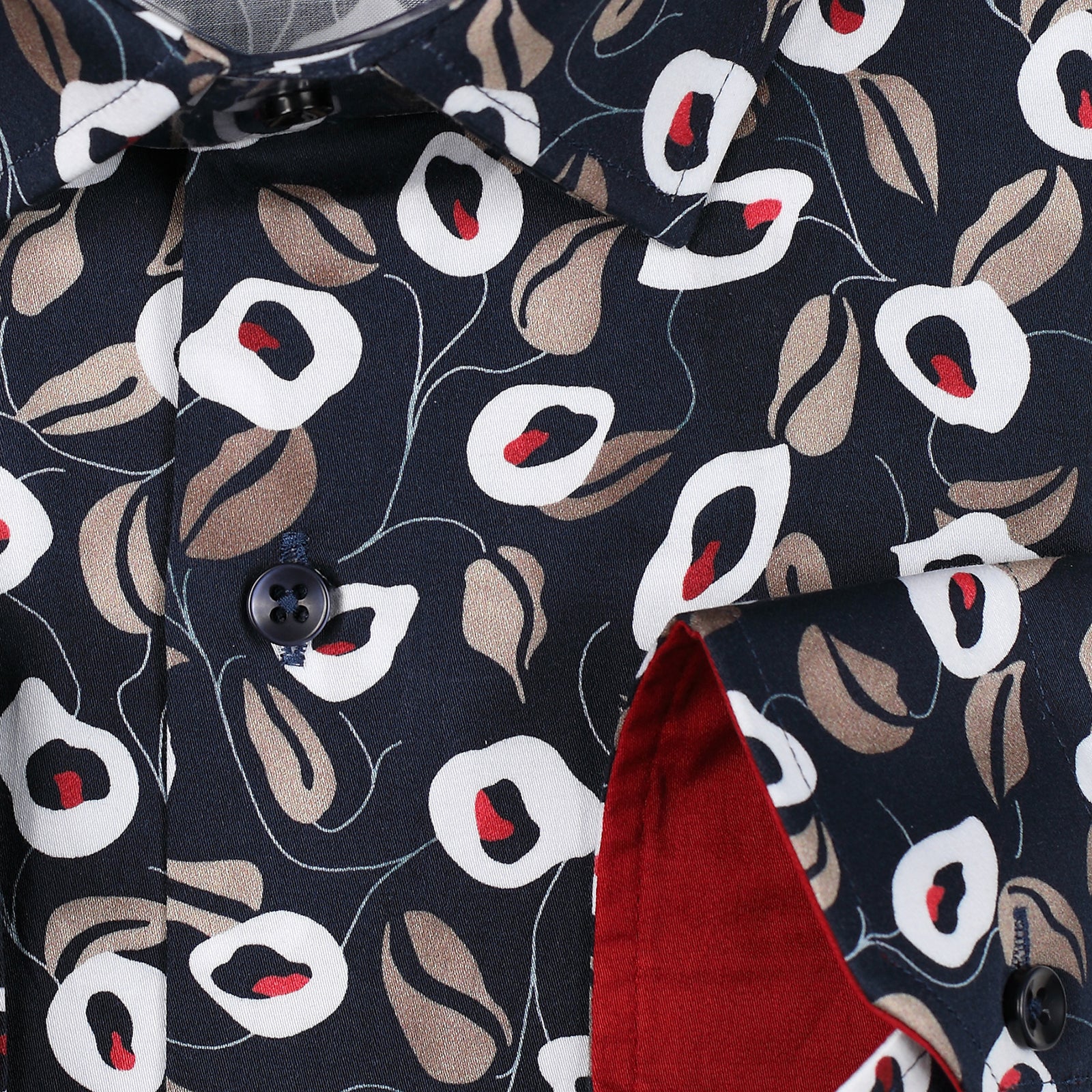 JF302 JIMMY FOX Floral Print Slim Fit L/S Shirt