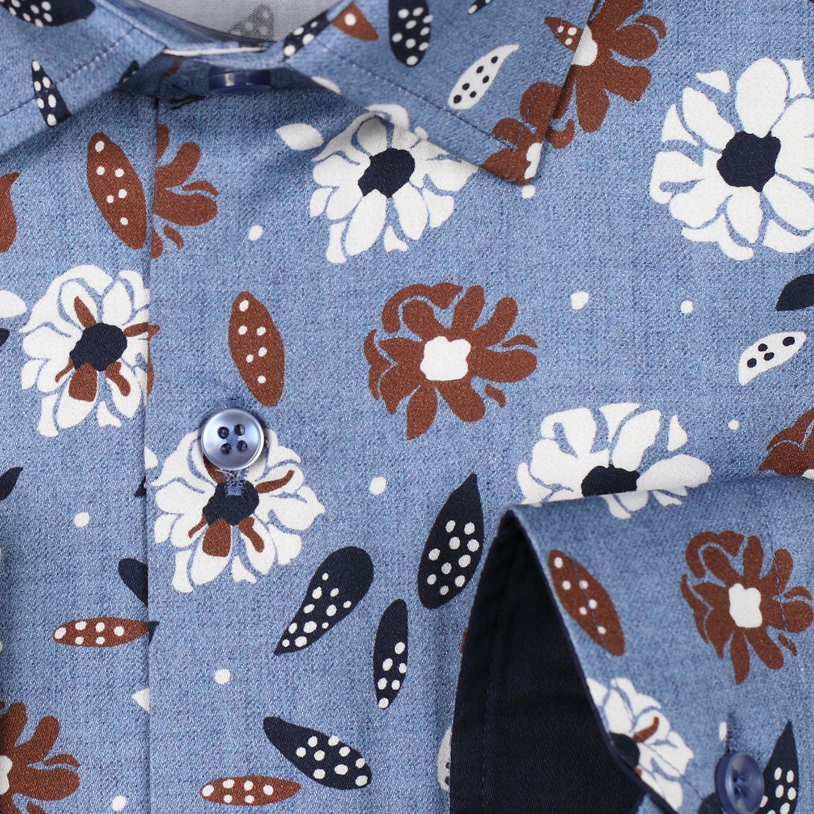 JF312 JIMMY FOX Floral Print Slim Fit L/S Shirt