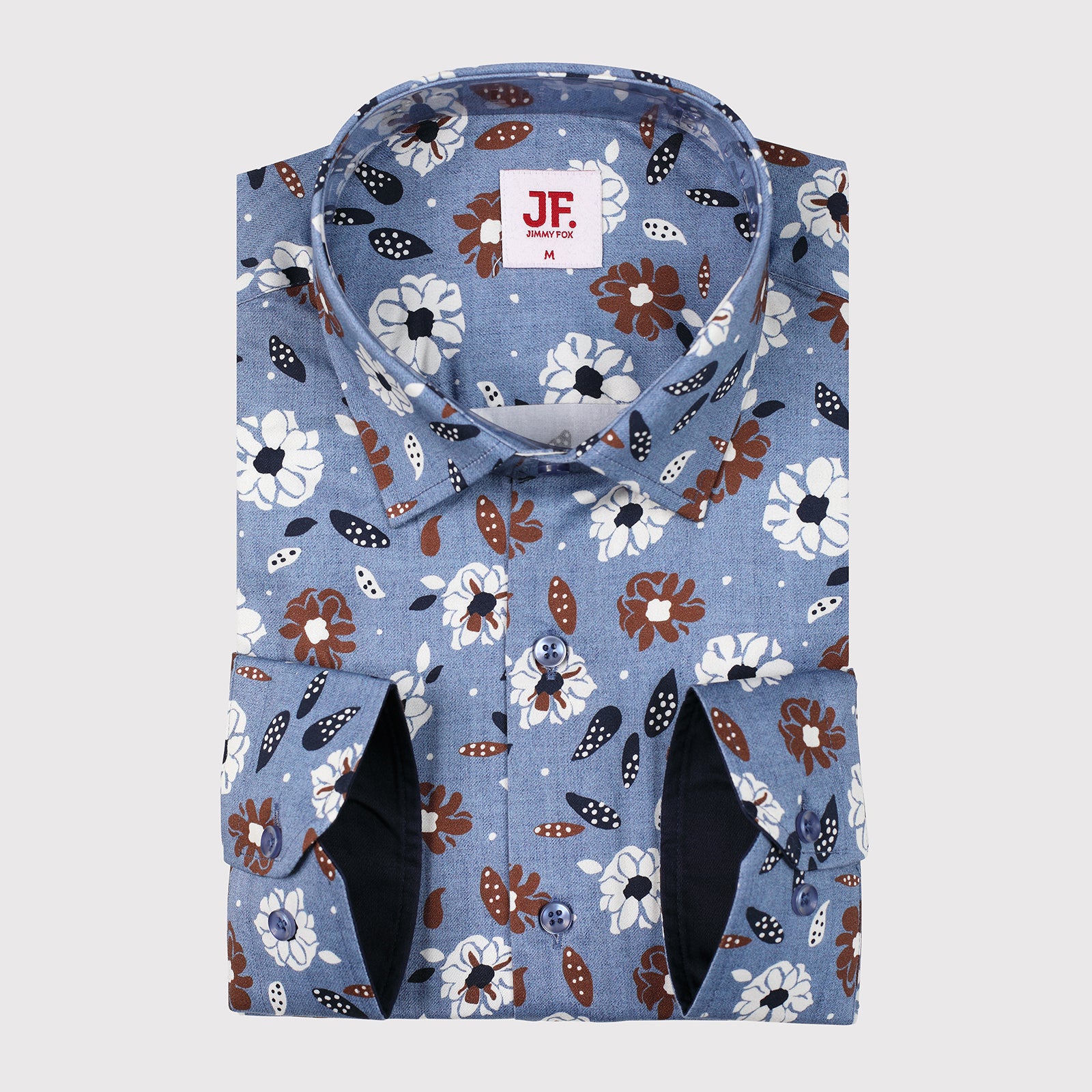 JF312 JIMMY FOX Floral Print Slim Fit L/S Shirt