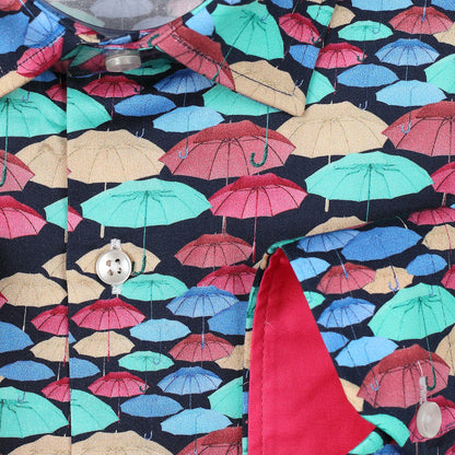Umbrella Print Slim Fit L/S Shirt