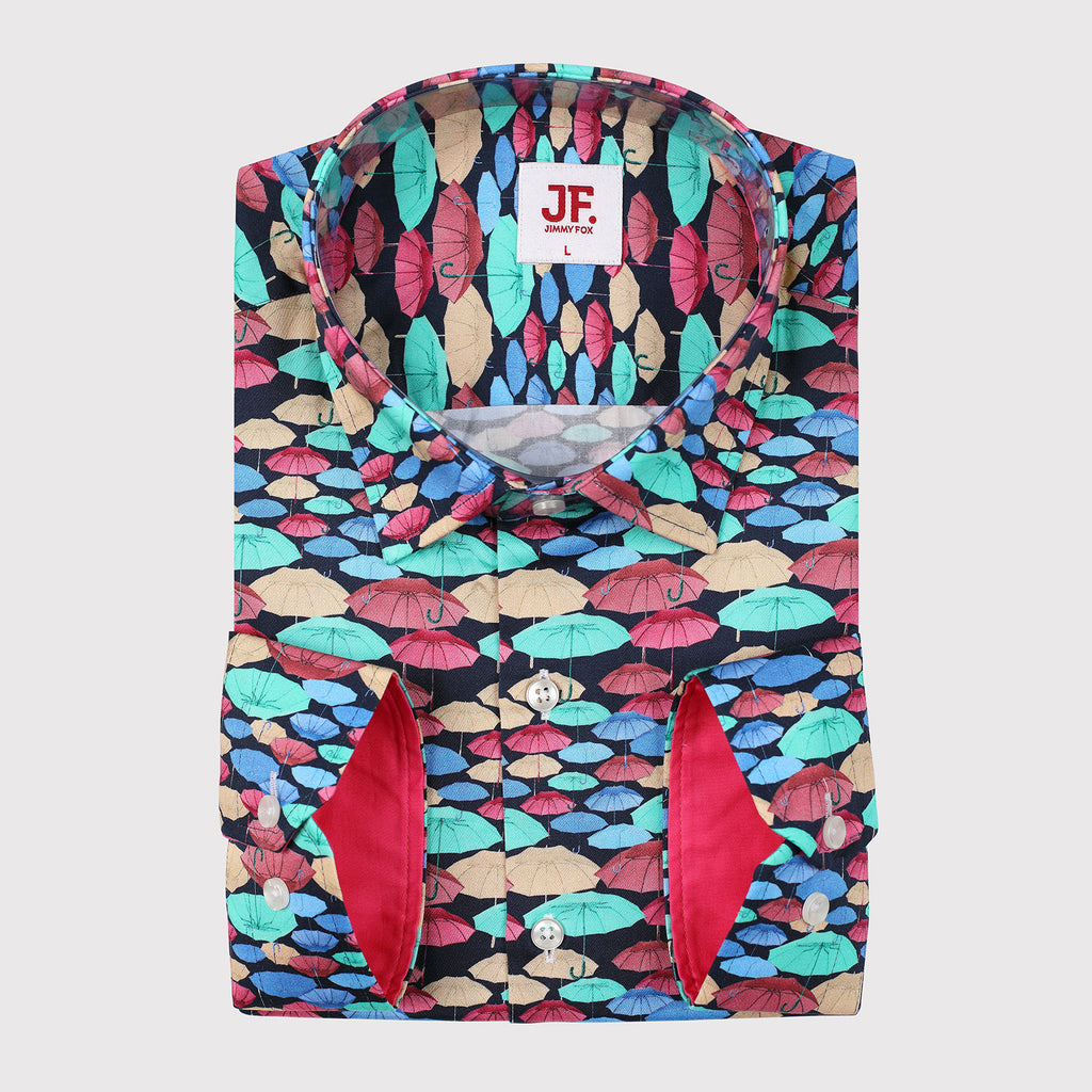 JF333 JIMMY FOX Umbrella Print Slim Fit L/S Shirt
