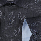 JF359 JIMMY FOX Subtle Leaf Print Slim Fit L/S Shirt