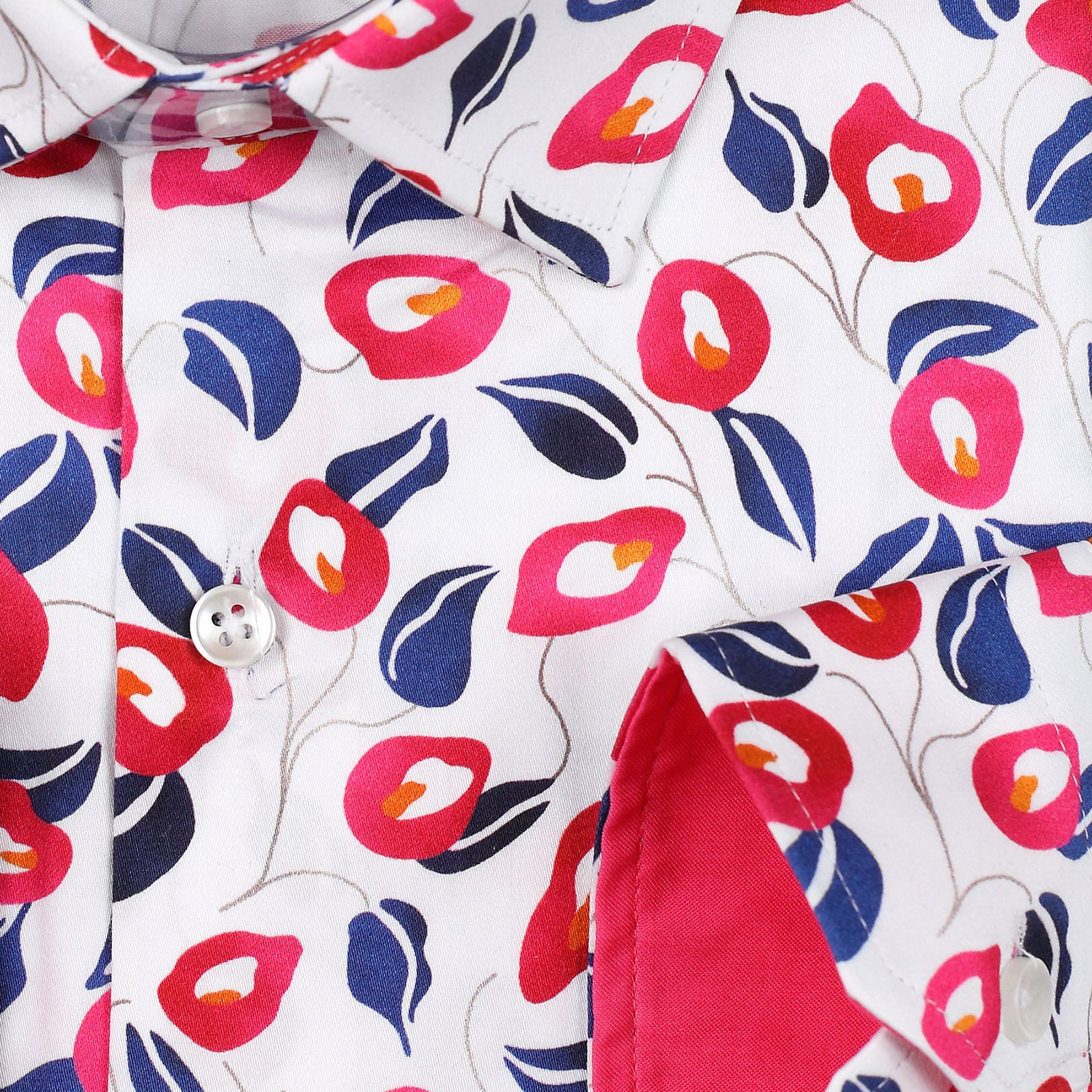 JF367 JIMMY FOX Floral Print Slim Fit L/S Shirt