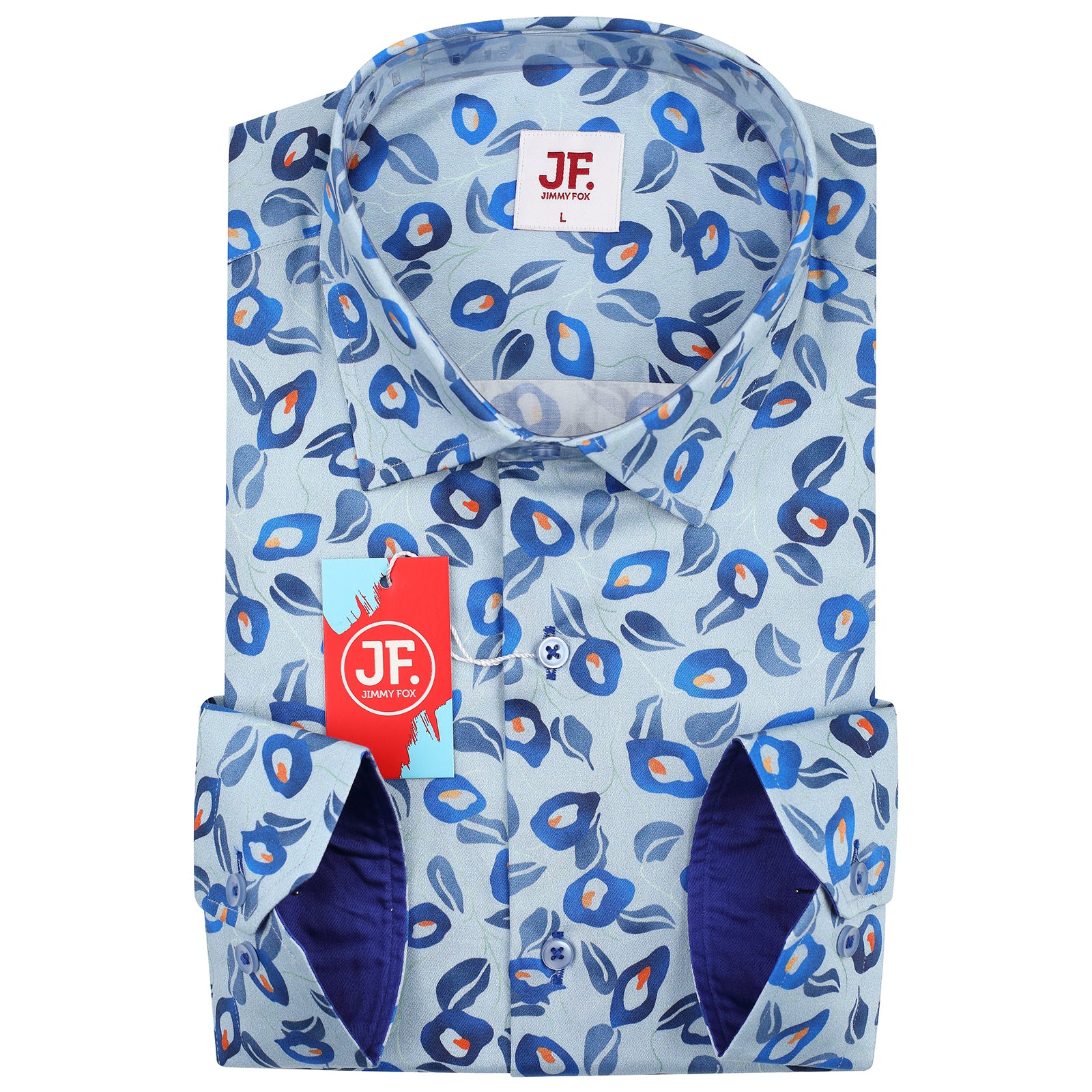 JF905 JIMMY FOX Floral Print Slim Fit L/S Shirt