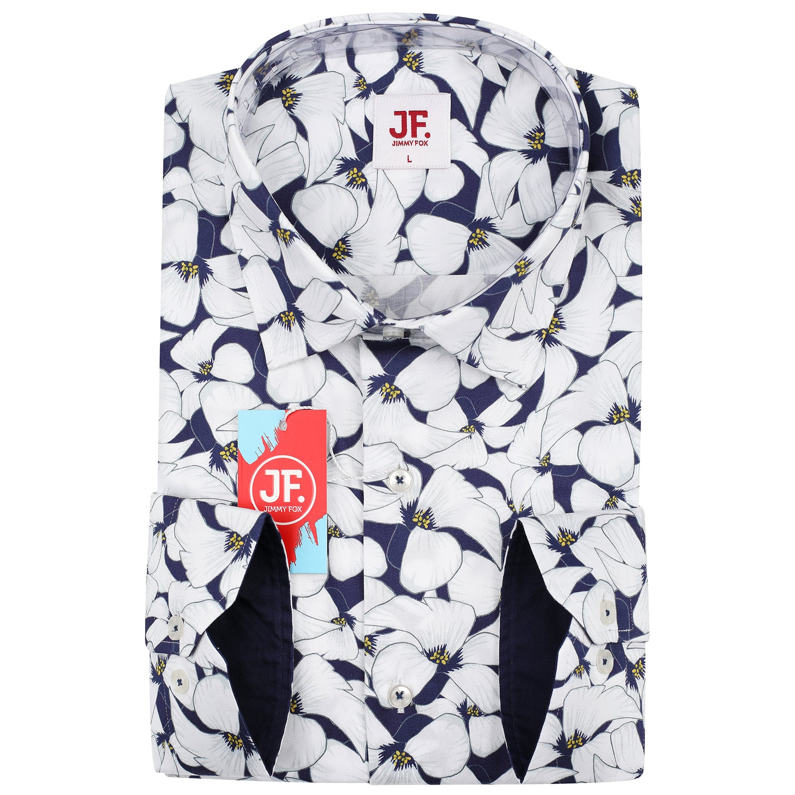 JF913 JIMMY FOX Floral Print Slim Fit L/S Shirt