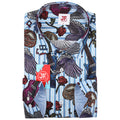 JF919 JIMMY FOX Multi Motif Striped Print Slim Fit L/S Shirt